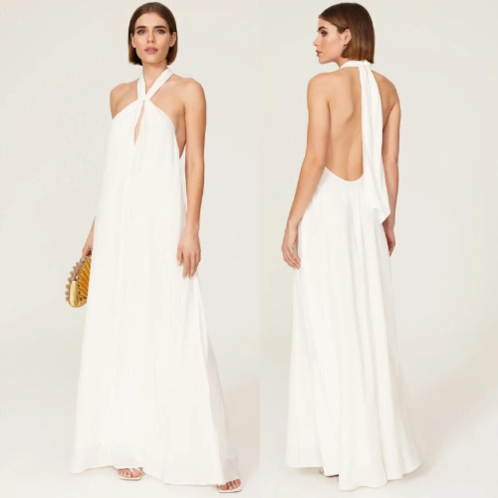 Rixo Jordyn Halter Maxi Dress Gown 13638